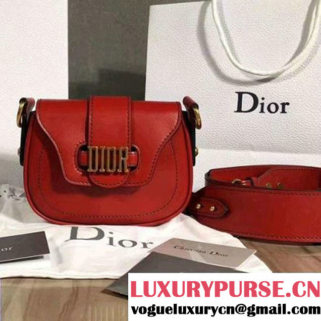 Dior D-Fence Mini Saddle Bag In Calfskin Red 2017 (2A055-7060712 )