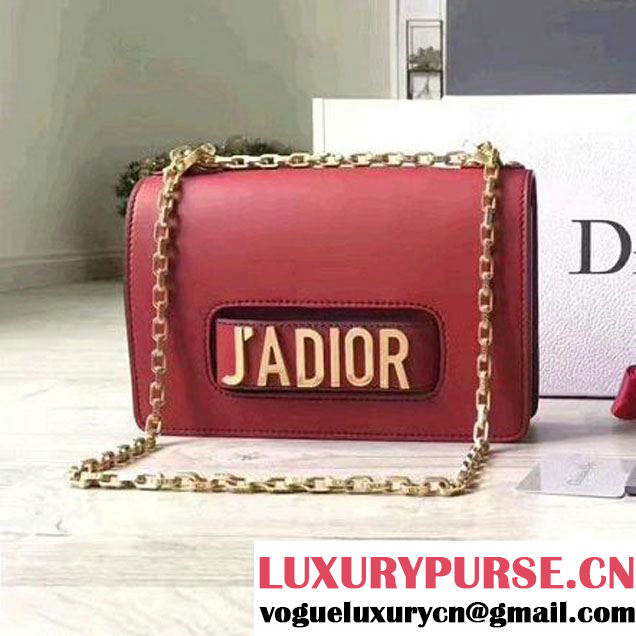 Dior J'ADIOR Flap Bag With Chain In Red Calfskin 2017 (XXG-7060719 )