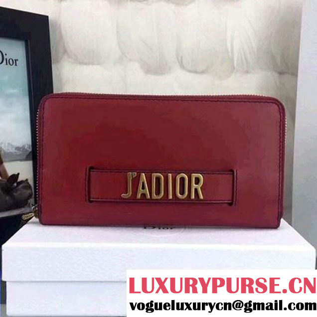 Dior J'adior Voyageur Wallet With Slot Handclasp Red 2017 (BES-7091439 )