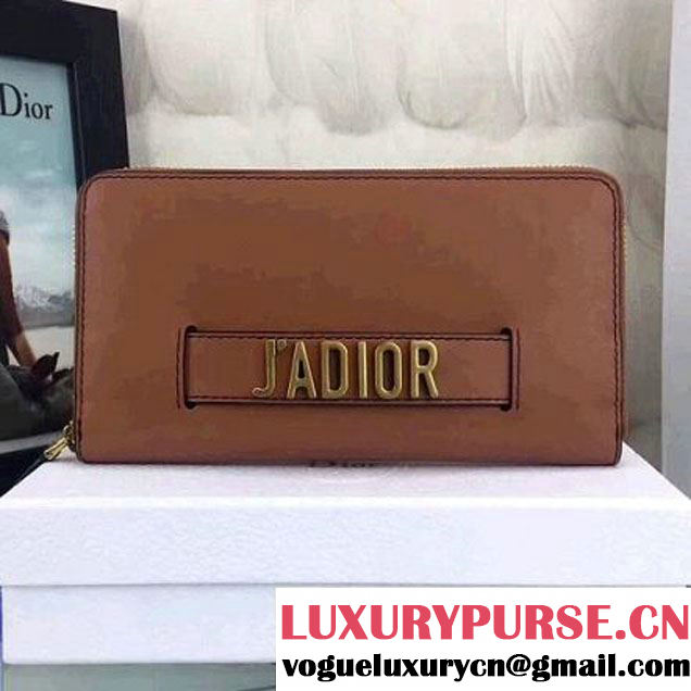 Dior J'adior Voyageur Wallet With Slot Handclasp Brown 2017 (BES-7091437 )