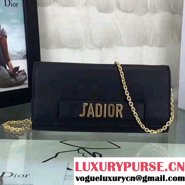 Dior J'adior Croisière Wallet With Slot Handclasp in Smooth Calfskin Black 2017 (BES-7091429 )