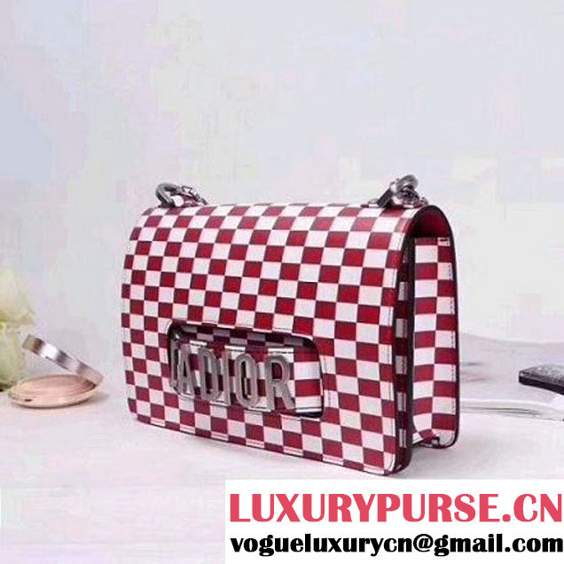 Dior "J'ADIOR" Flap Bag in Damier Calfskin Red/White 2018 (1C065-7102713 )