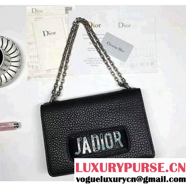 Dior J'adior Flap Bag with Chain in Grained Calfskin Black 2018 (1C065-8030615 )