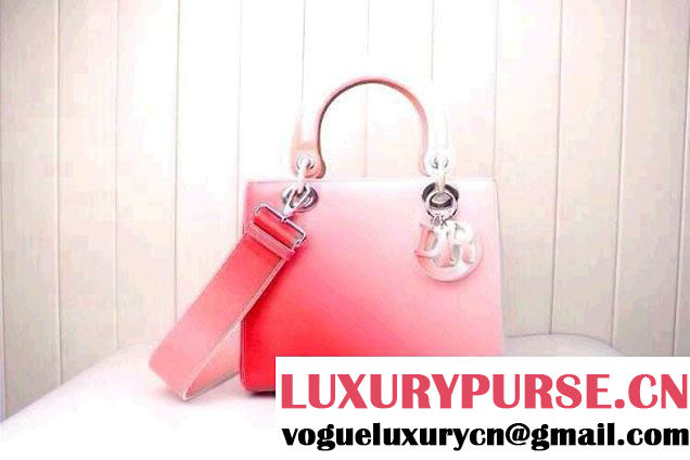 Lady Dior Pink Graded Box Calfskin Bag with Strap Cruise 2014