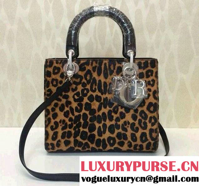 Dior Leopard Print Lady Dior Bag Brown Fall 2014