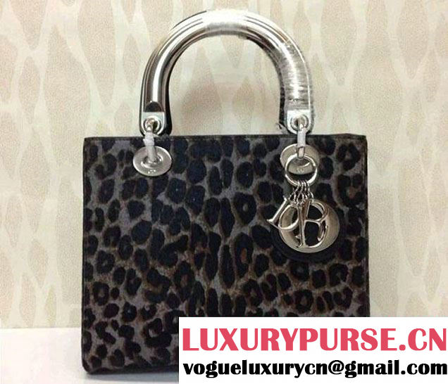 Dior Leopard Print Lady Dior Bag Grey Fall 2014