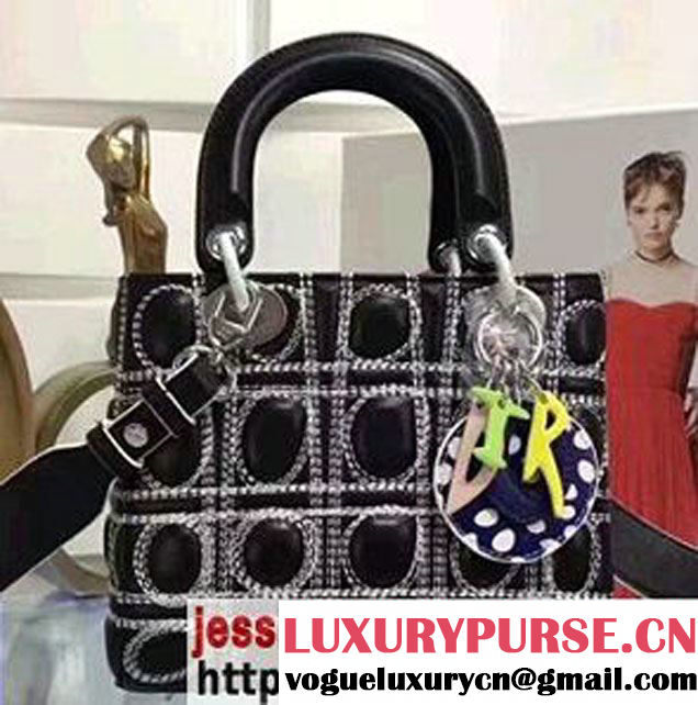 Lady Dior Art Medium Bag Black/White 2017