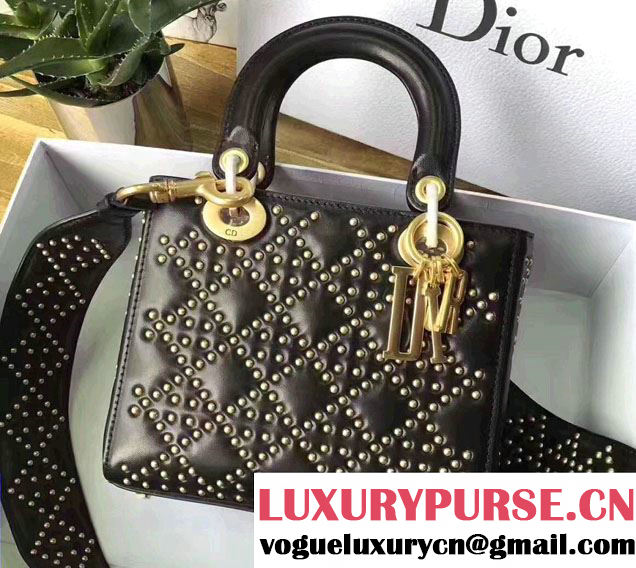 Lady Dior Supple Calfskin Studded Bag 2017