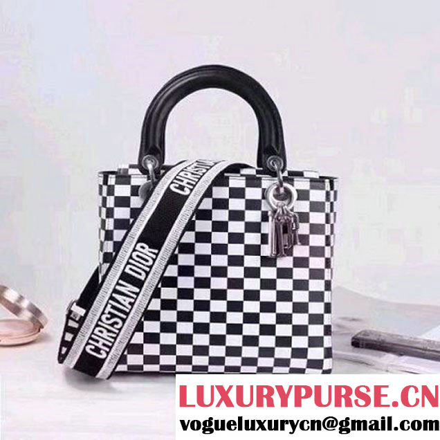 Dior Medium Lady Dior Bag in Damier Calfskin Black/White 2018 (1C065-7102710 )