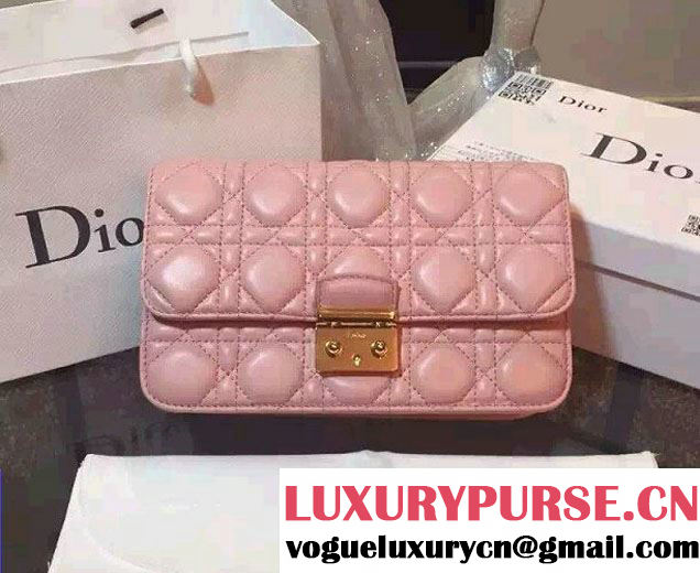 Miss Dior Lambskin Promenade Pouch Bag Pink 2015