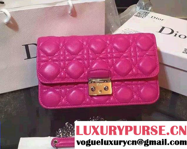 Miss Dior Lambskin Promenade Pouch Bag Fuchsia 2015