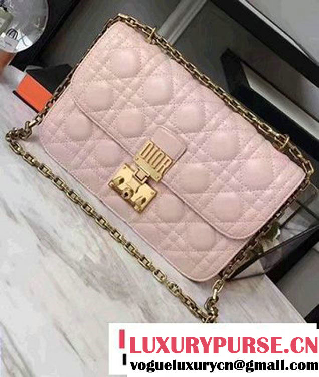 Miss Dior Dioraddict Flap Bag Cannage Lambskin Pink 2017