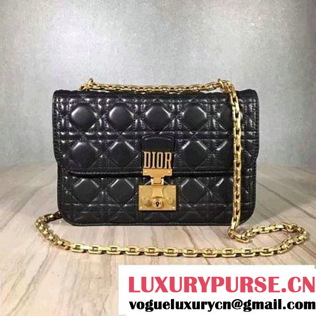 Dior Medium "Dioraddict" Flap Bag In Black Cannage Lambskin 2017 (2A055-7062301 )