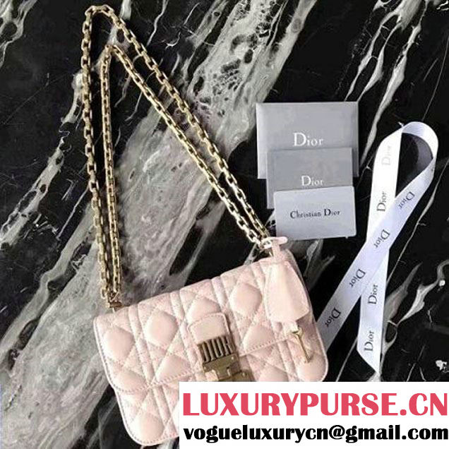 Dior Small "Dioraddict" Flap Bag In Pink Cannage Lambskin 2017 (2A055-7062305 )