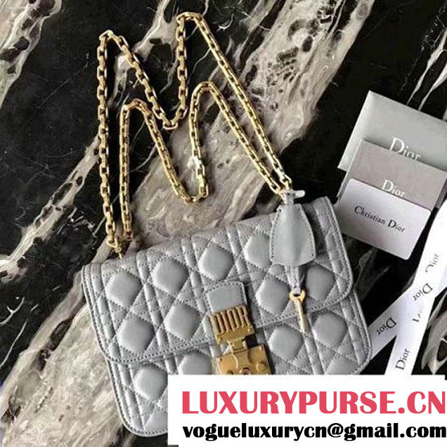 Dior Medium "Dioraddict" Flap Bag In Grey Cannage Lambskin 2017 (2A055-7062307 )