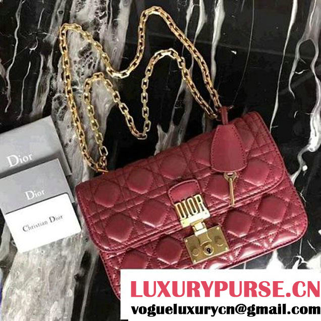 Dior Medium "Dioraddict" Flap Bag In Red Cannage Lambskin 2017 (2A055-7062310 )