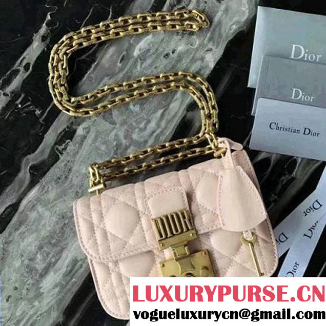 Dior "Dioraddict" Wallet On Chain Clutch In Pink Cannage Lambskin 2017 (2A055-7062306 )