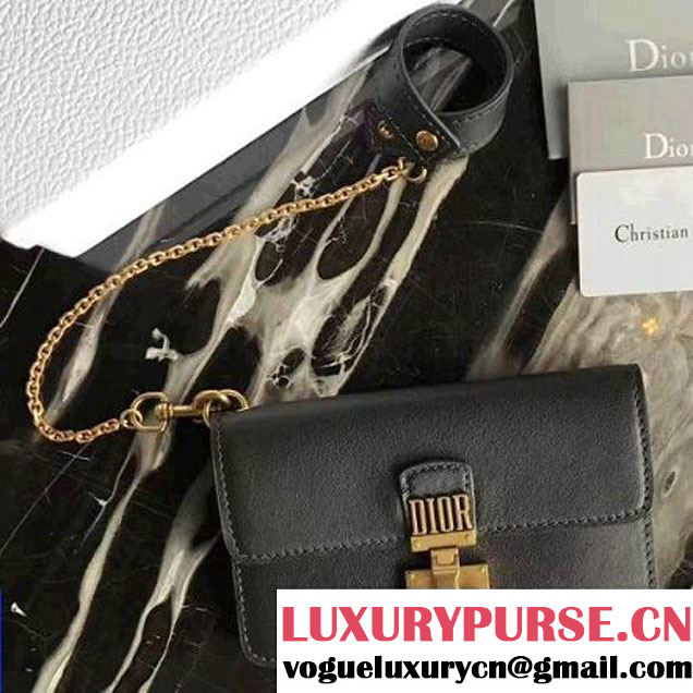 Dior Dioraddict Clutch Bag With Bracelet in Calfskin Black 2017 (2A055-7070404 )