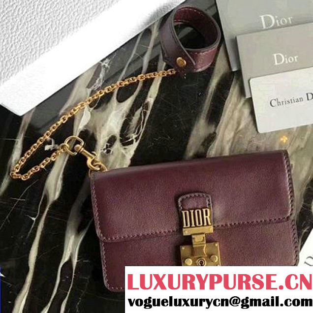 Dior Dioraddict Clutch Bag With Bracelet in Calfskin Burgundy 2017 (2A055-7070405 )