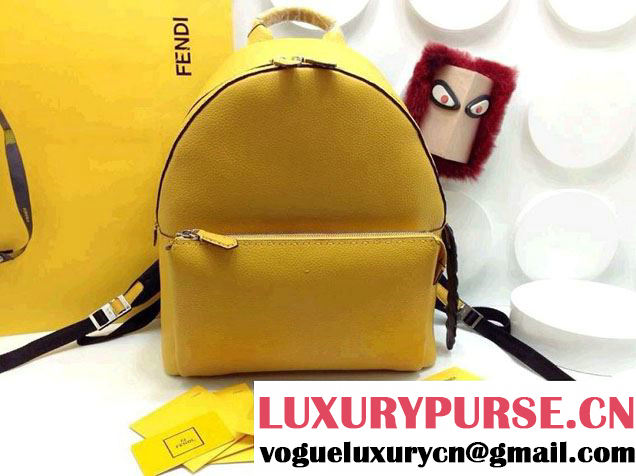 Fendi Backpack Bag Yellow with Black Crocodile Tail Men鈥檚 Spring Summer 2015