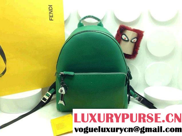 Fendi Men鈥檚 Backpack Bag Green with Black Crocodile Tail Spring Summer 2015