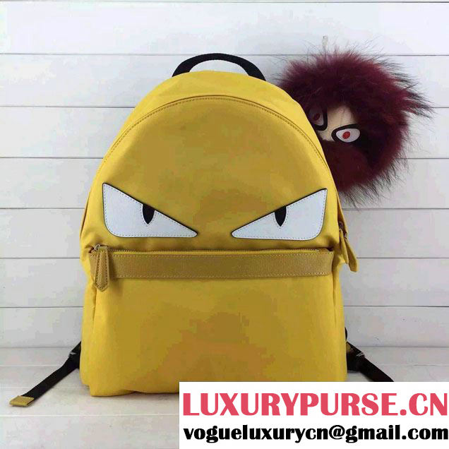 Fendi Monster Backpack Bag Yellow Spring Summer 2015