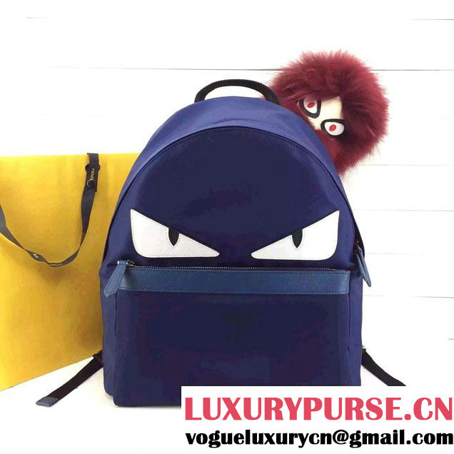 Fendi Monster Backpack Bag Blue Spring Summer 2015