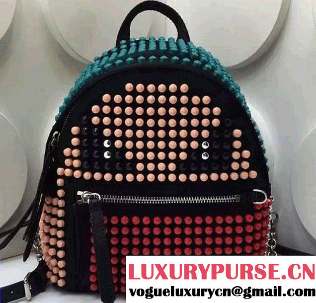 Fendi Beaded Monster Small Backpack Bag Black/Multicolor Pre Fall 2015