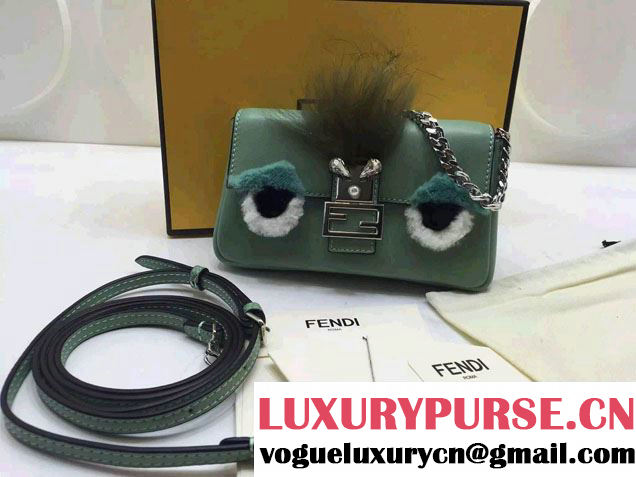 Fendi Micro Baguette Bag Green Runway 2015