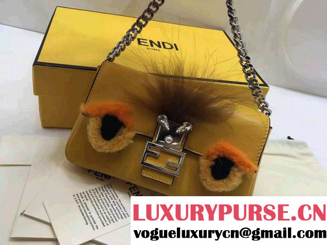 Fendi Micro Baguette Bag Yellow Runway 2015