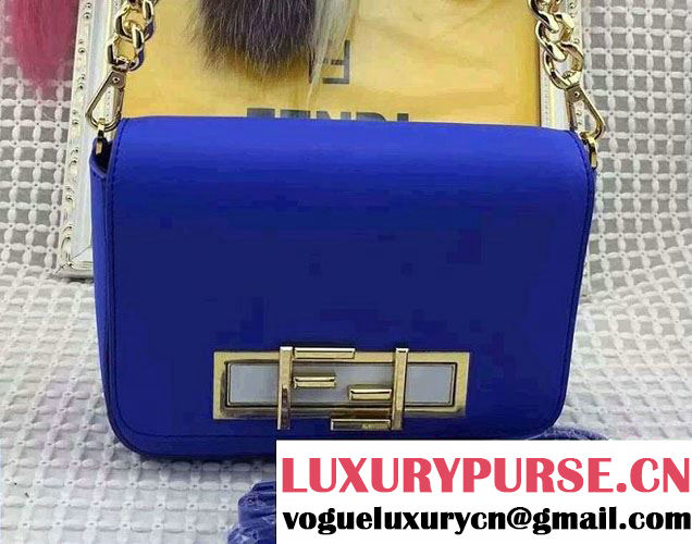 Fendi Rotating Hardware 3Baguette Small Bag Blue 2016