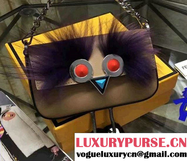 Fendi Legs with Shoes Leather And Fur Micro Baguette Bag Apricot 2017