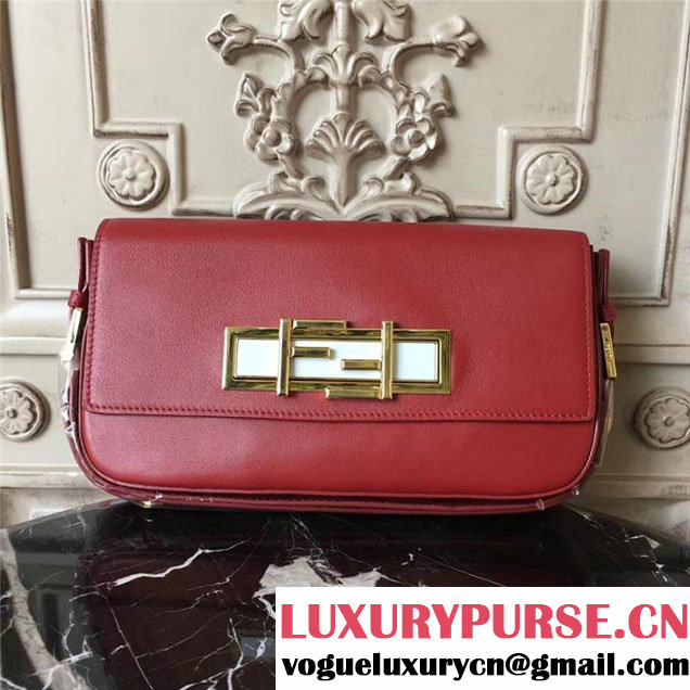 Fendi 3 Baguette Bag 28cm Calfskin Leather Fall Winter 2017 Collection Red