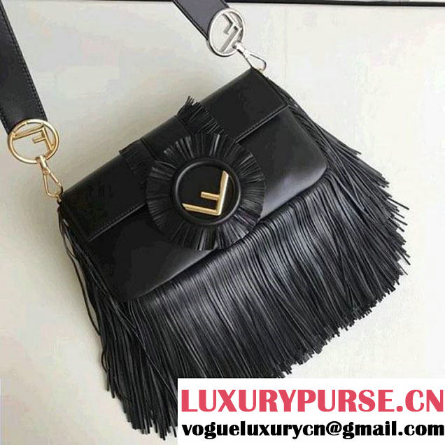 Fendi Fringed Baguette Bag in Nappa Leather Black F/W 2017 (CL-7010301 )