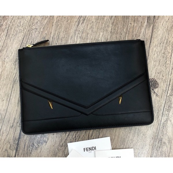 Fendi Bag Bag V Leather Clutch Black/Gold 2018