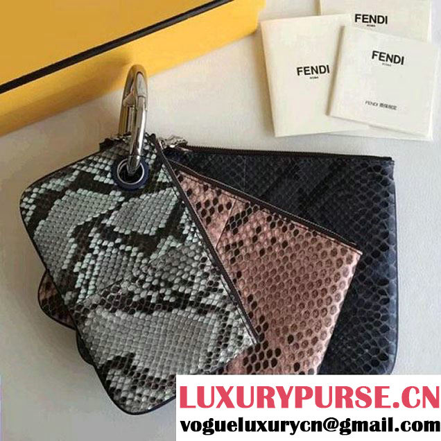 Fendi Python/Leather Triplette Pouch Bag F/W 2017 (CL-8010405 )