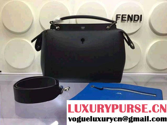 Fendi Fashion Show Dotcom Bag Black with Blue Clutch 2016