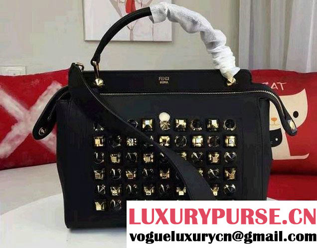 Fendi Black and Gold Studs Edition Dotcom Bag 2017