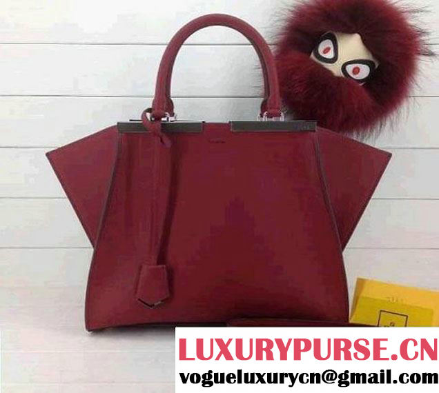 Fendi Petite 3Jours Shopping Tote Bag Burgundy 2014