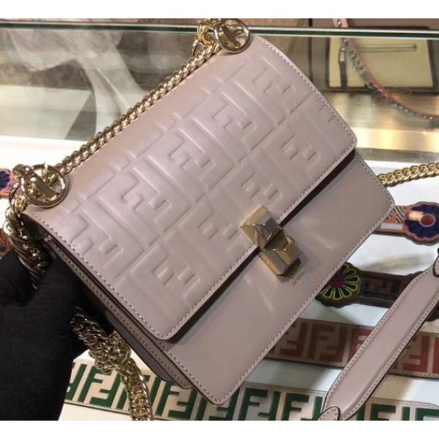 Fendi Mini Kan I Bag Raised Macro FF Motif Etoupe 2018