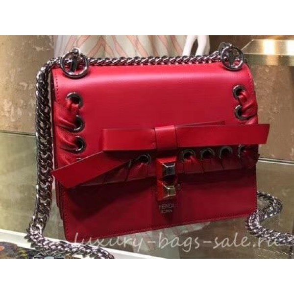 Fendi Mini/Small Kan I Bag Threading and Bows Red 2019