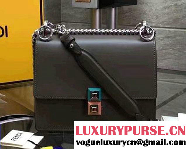 Fendi Kan I Crossbody Mini Bag Iron Gray 2017