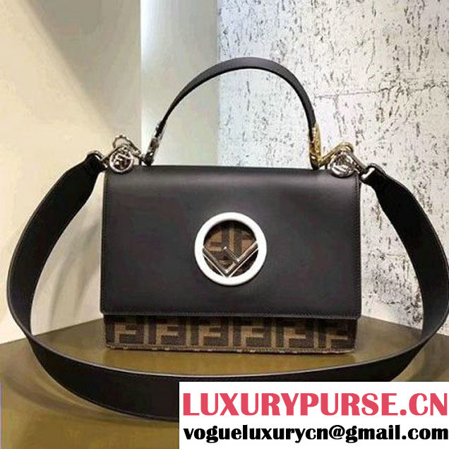 Fendi Black FF Pattern Medium Kan I F Bag 2017 (CL-7110902 )