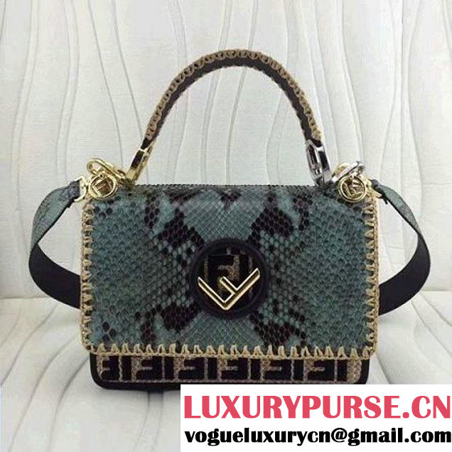 Fendi Python Kan I F Bag With Exotic Details Blue F/W 2017 (AFEI-8030904 )