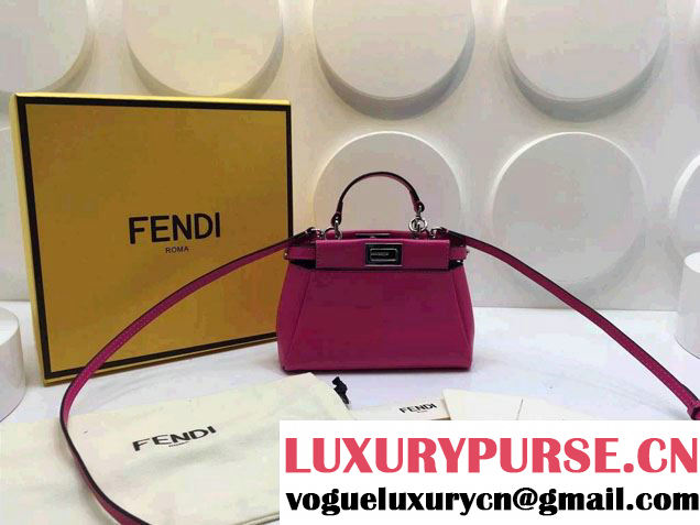 Fendi Peekaboo So Micro Tote Bag Fushia 2015