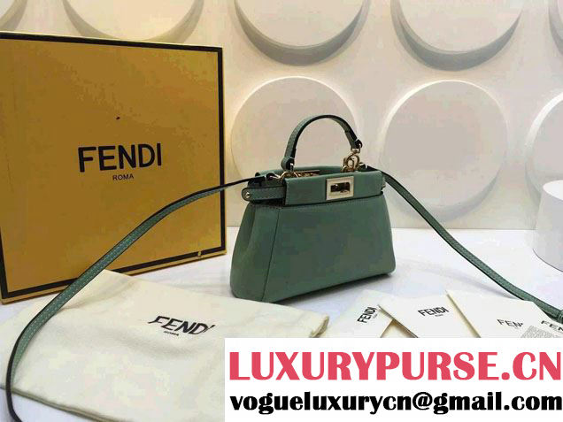 Fendi Peekaboo So Micro Tote Bag Light Green 2015