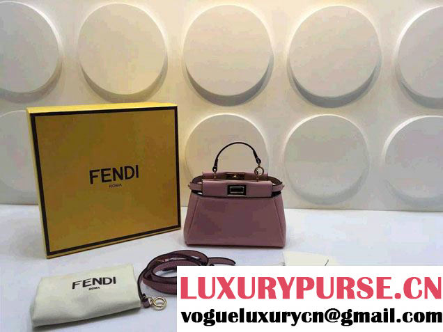 Fendi Peekaboo So Micro Tote Bag Pink 2015