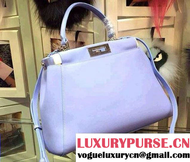 Fendi Peekaboo Medium Tote Bag Sky Blue 2015