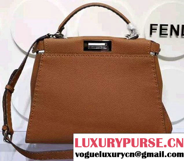 Fendi Togo Leather Peekaboo Bag Khaki 2015/2016