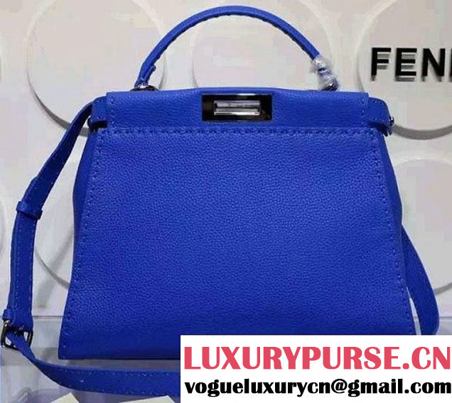 Fendi Togo Leather Peekaboo Bag Blue 2015/2016